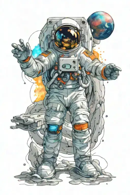 Astronaut Walking Into Massive Portal Universe Connection