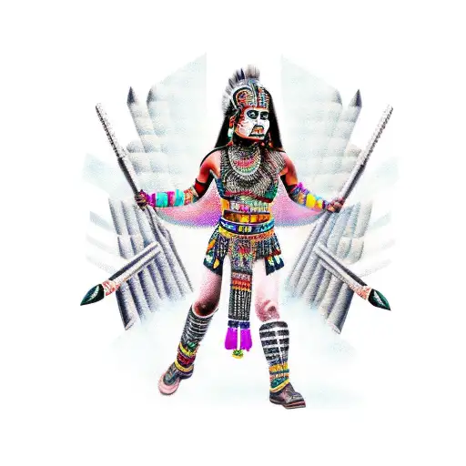 Aztec Girl Warrior Full Body