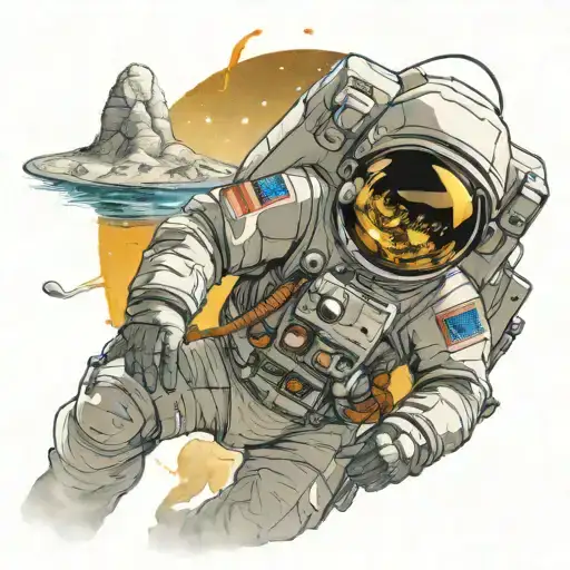 Astronaut Looking At Crack In Universe Becomes A Wave