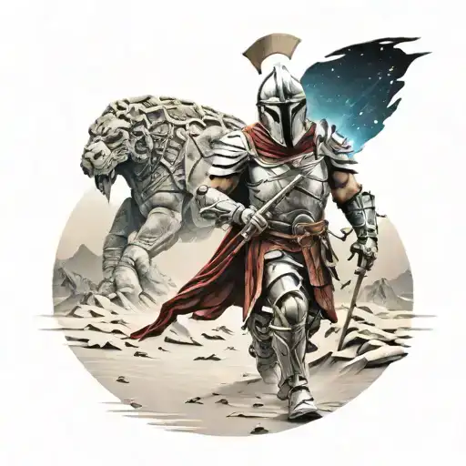 Spartan In Full Armor Stranded On Alien Planet