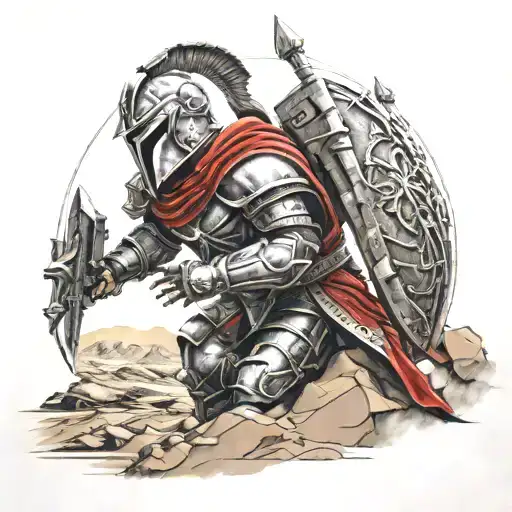 Spartan In Full Armor Stranded On Alien Planet