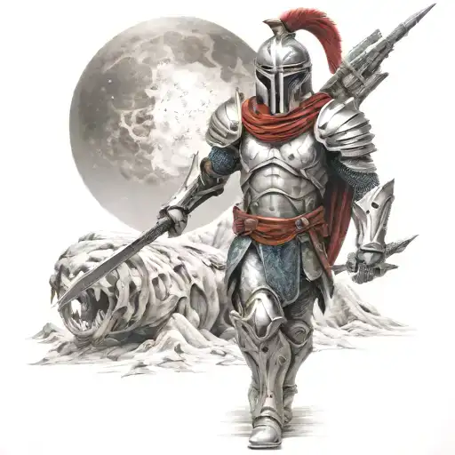 Spartan In Full Armor Stranded On Alien Planet