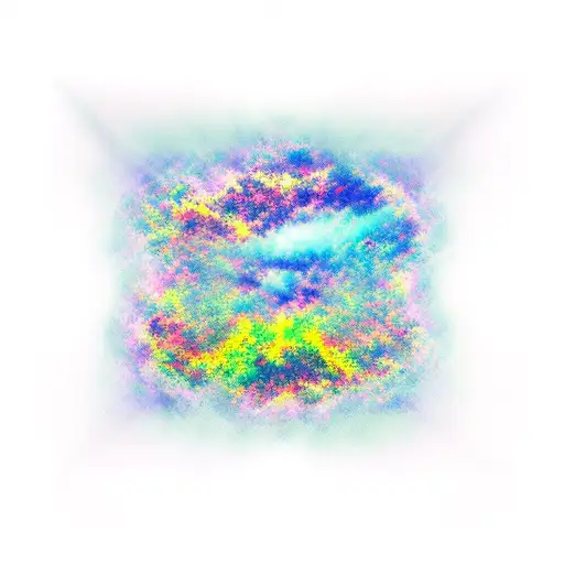 A View Of The Sky With Two Parrellel Lines Through Which The Space Appears Colourful