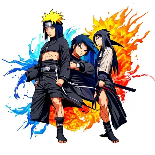 Naruto Sleeve With Sharingons Sasuke And Itachi Uchiha