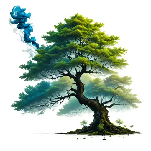 Tree With Smoking Foliage