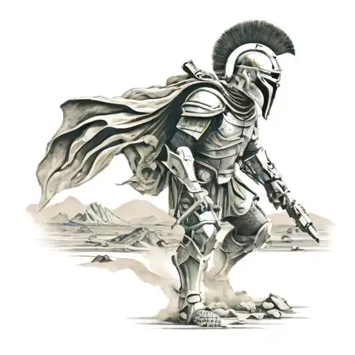 Spartan In Full Armor Stranded On Alien Planet