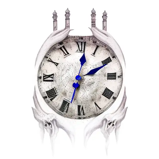 Roman Numeral Clock And The Grim Reaper