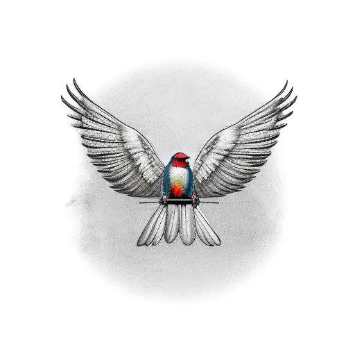 A Bird On Top Of A Tractor With Wings On Tractor