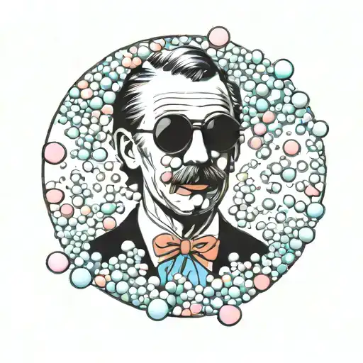 The Son Of Man By Rene Magritte But Change It To Harley Quinn's Face Covered By Bubble Gum