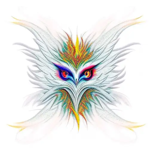 Phoenix Rising From The Ashes And Feathers Representing Each Phase Of Life