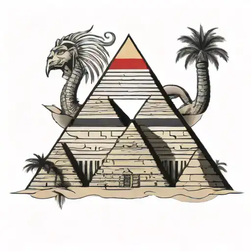 Egyptian Flag And Pyramid Sacrifice
