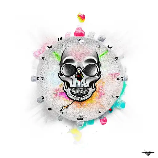 Clock Shattering In To Skull