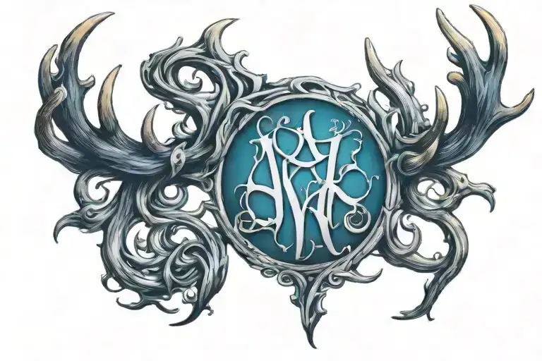 Antlers Word Malach Hebrew Letter Aleph Intertwined