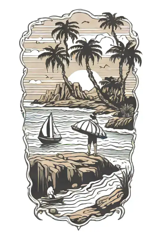 California Beach Scene Inspired