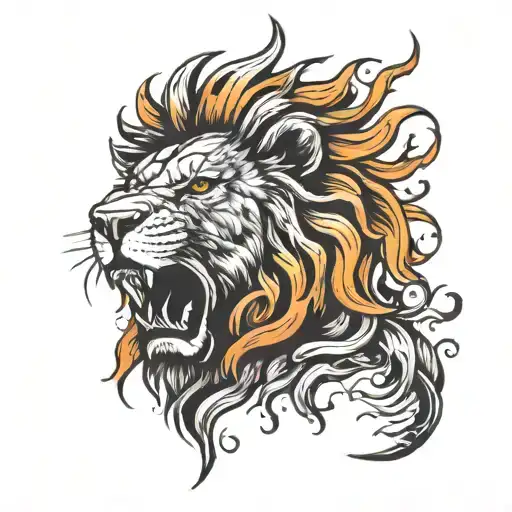 Fierce Sun Devouring Lion Head