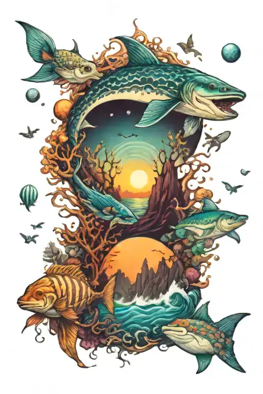 Trippy Ocean Scene Set