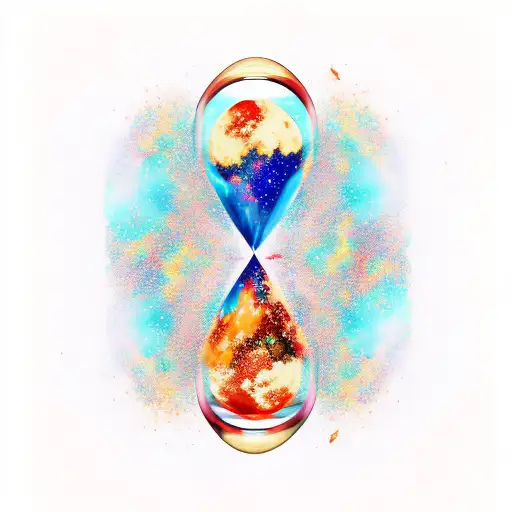 Hourglass And Nebula With Watercolor