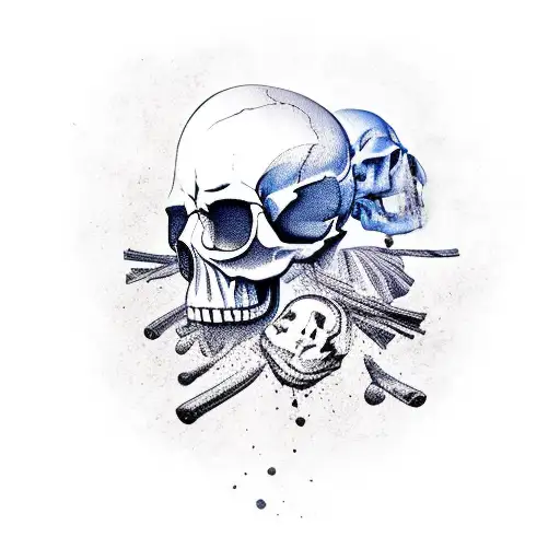 Crow Sitting On Skull Battlefield Background