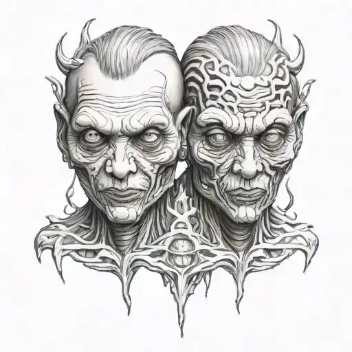 Siamese Twin Head Cousue Creepy Monster