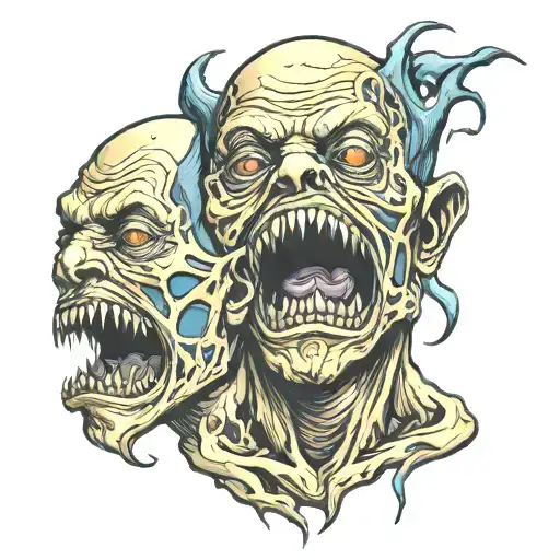 Siamese Twin Head Sewn Creepy Monster