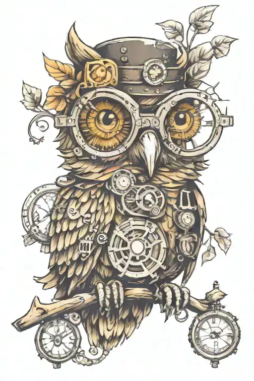 Steampunk Owl Wearing Glasses