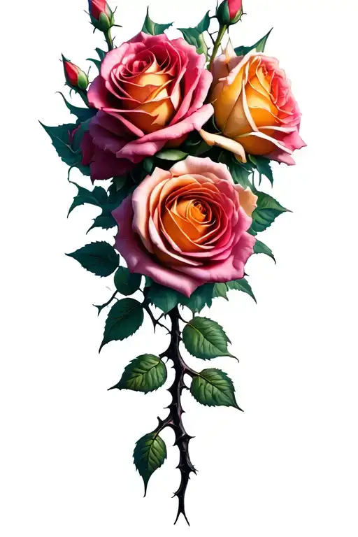 Thorn Crown Of Roses Blooming