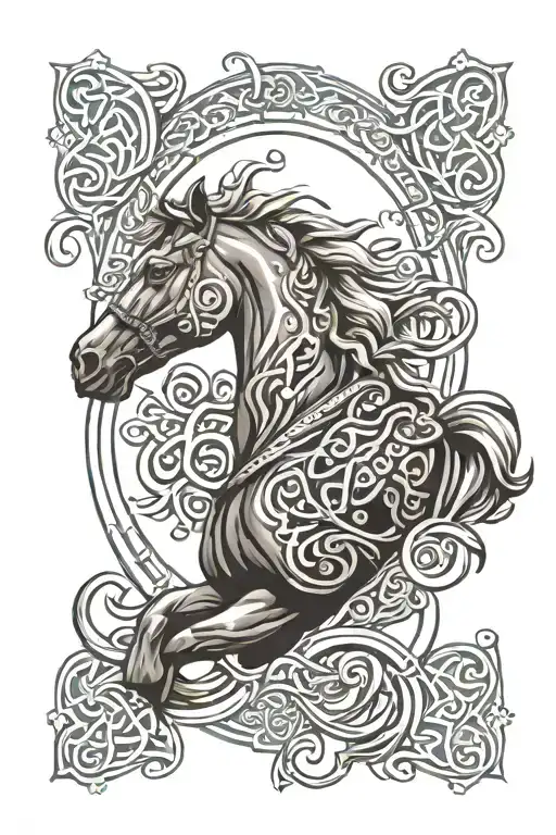Celtic Nordic Horse Surrounded