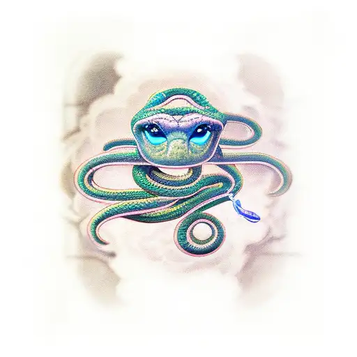 Snake Medusa Tarot Card