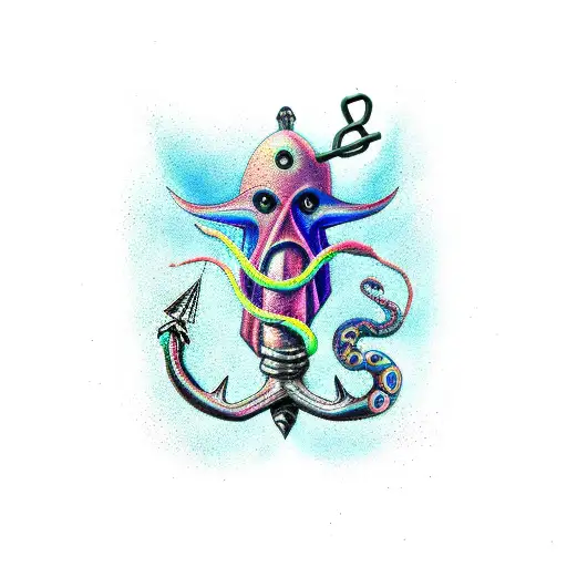 Carrier With Squid And Anchor