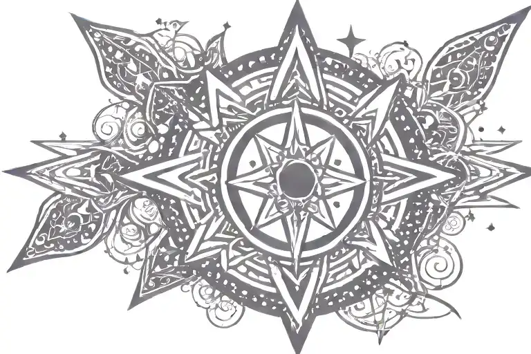 8 Point Star Constellation Intertwined