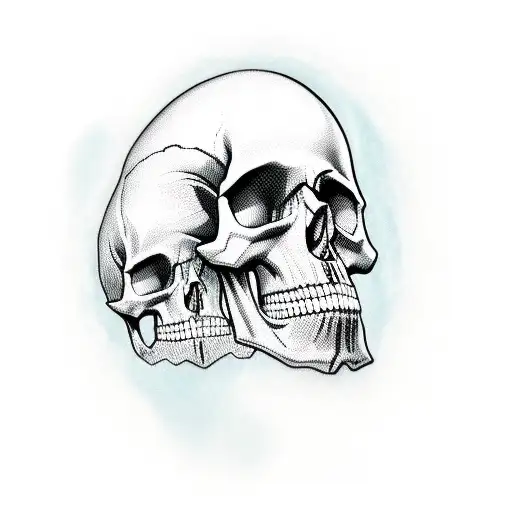 Head With Skull Black And White