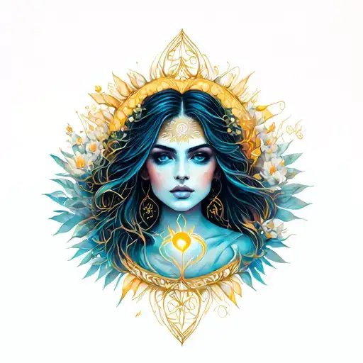 Woman Inspired Design Incorporating Elements Of Universal Love And Spiritual Symbols