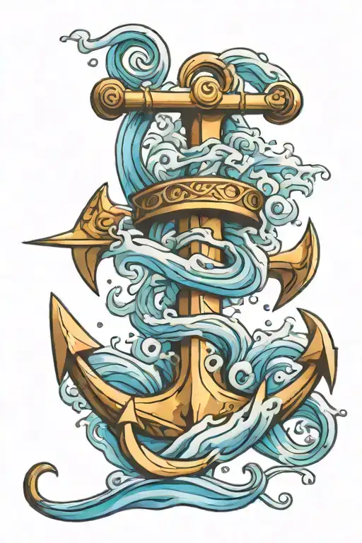 Cpo Anchor With Waves Flowing