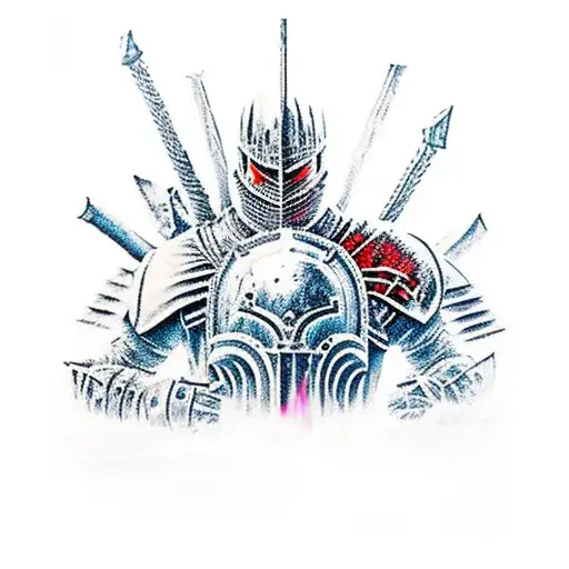 Dark Souls Fight Scene In 80S Colors Half Sleeve