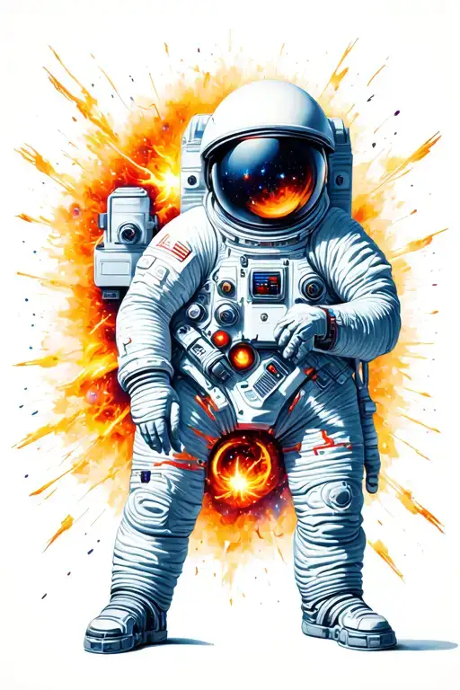 The Astronaut Holds The Rupture Of The Universe Trying To Block It