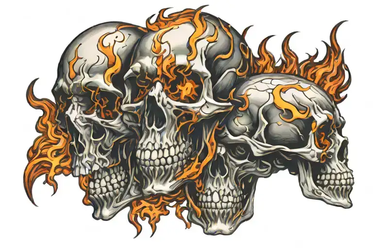 Skulls In Fire