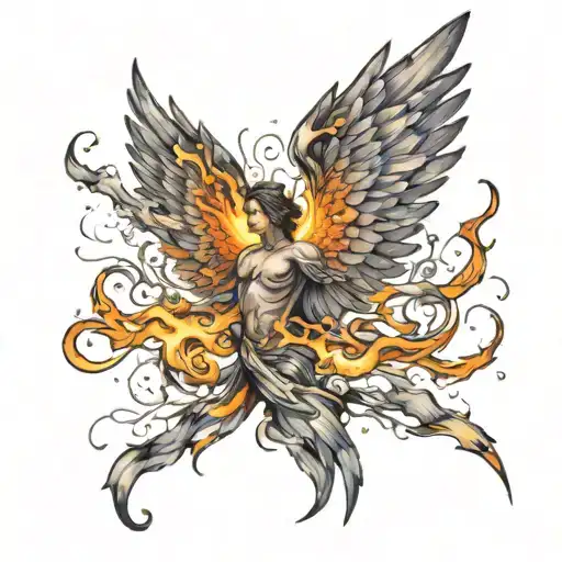 Seraphim Angel Wings On Fire