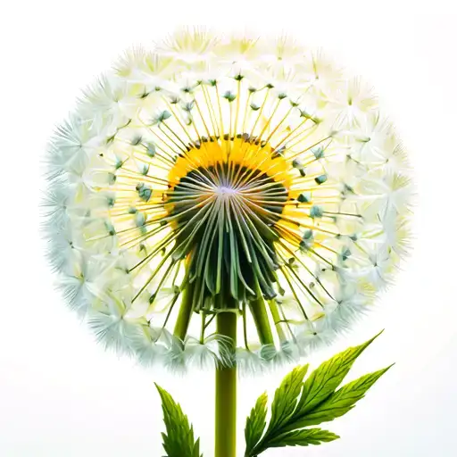Dandelion Full Young Flower Green And Yellow