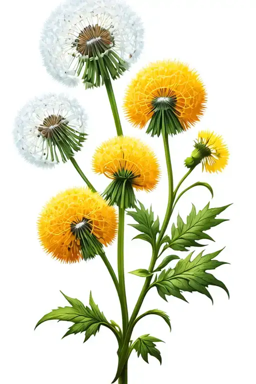 Dandelion Plant In Color