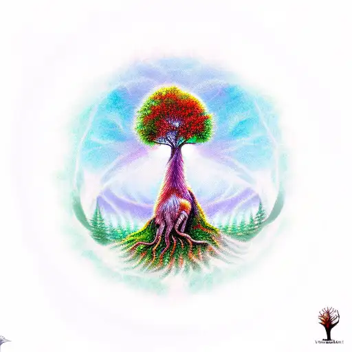 Druid Tree Of Life With A Fox