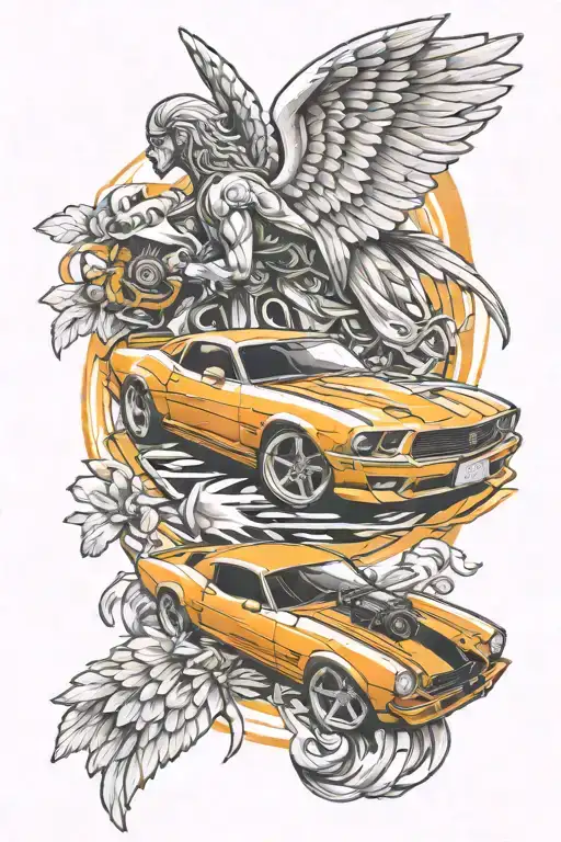 Sport Car And Angel