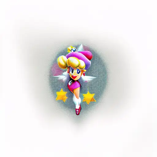 Peach From Mario Game Pin Up Girl Full Body