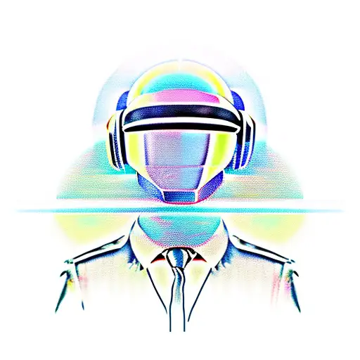 Daft Punk With 2 Members In Color