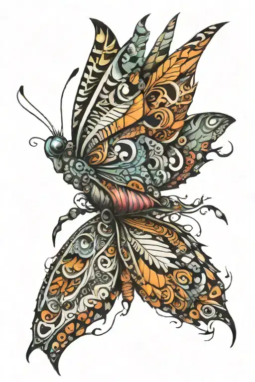 African Tribal Butterfly Emerging