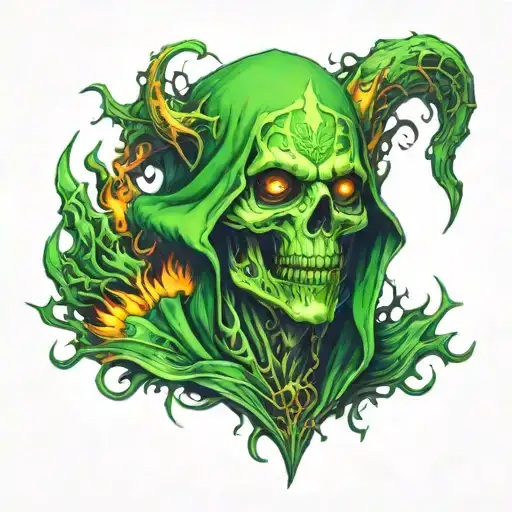 Bright-green Lich With Green Fire