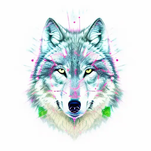 Half Wolf Head And Half Rose