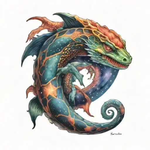 Ouroborus Eating Its Tail Around Galaxy