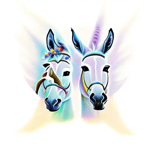 Mystical Donkey And Angel