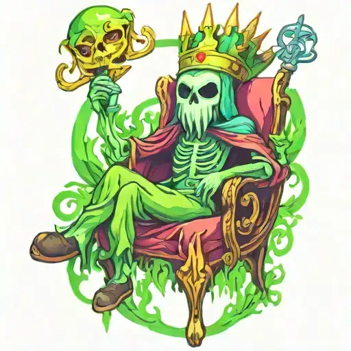 Colorful Adventure Time Lich With Green Fire