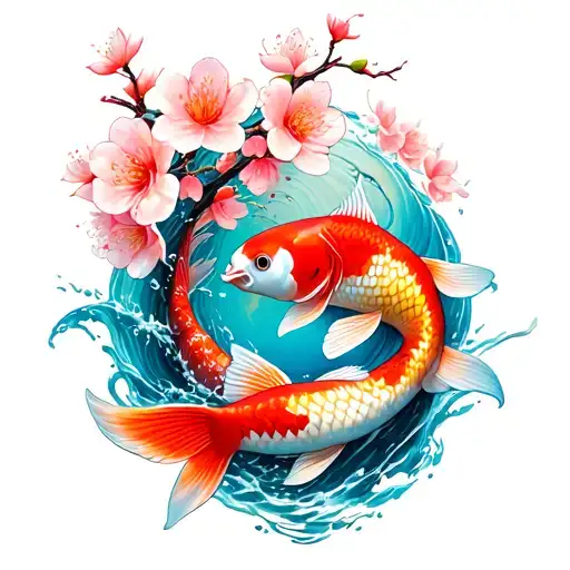 Cherry Blossom And Koi Fish Transforming